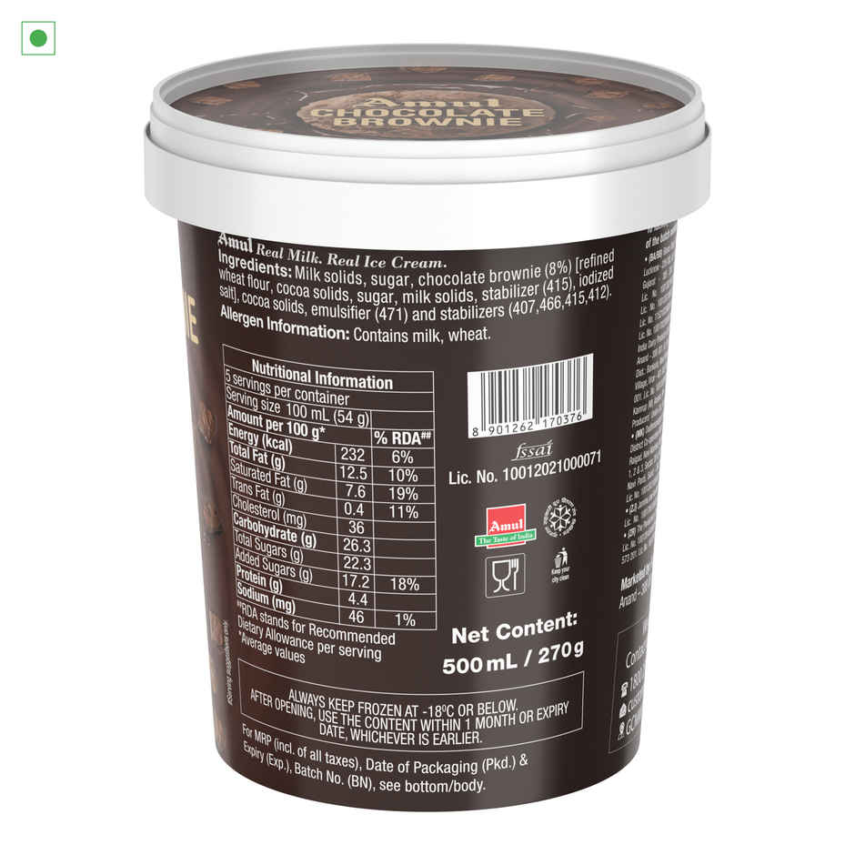 Amul Chocolate Brownie Icecream Tub