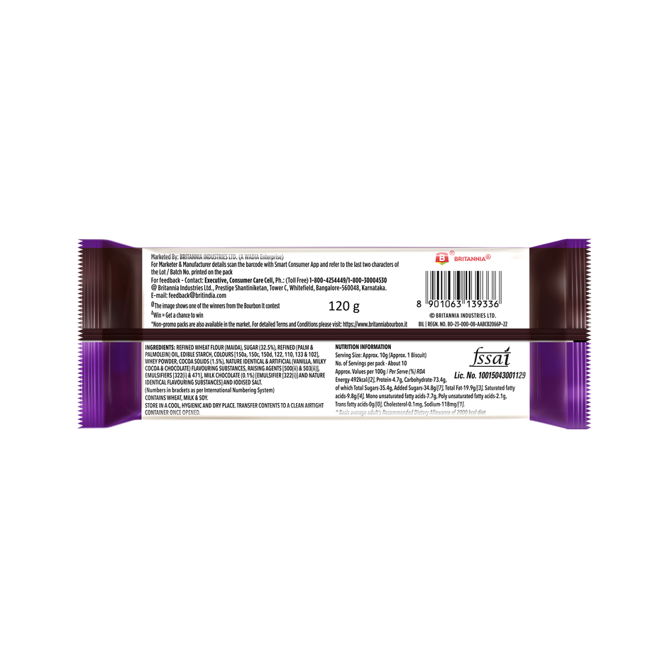 Britannia The Original Bourbon Chocolate Cream Biscuits | Combo