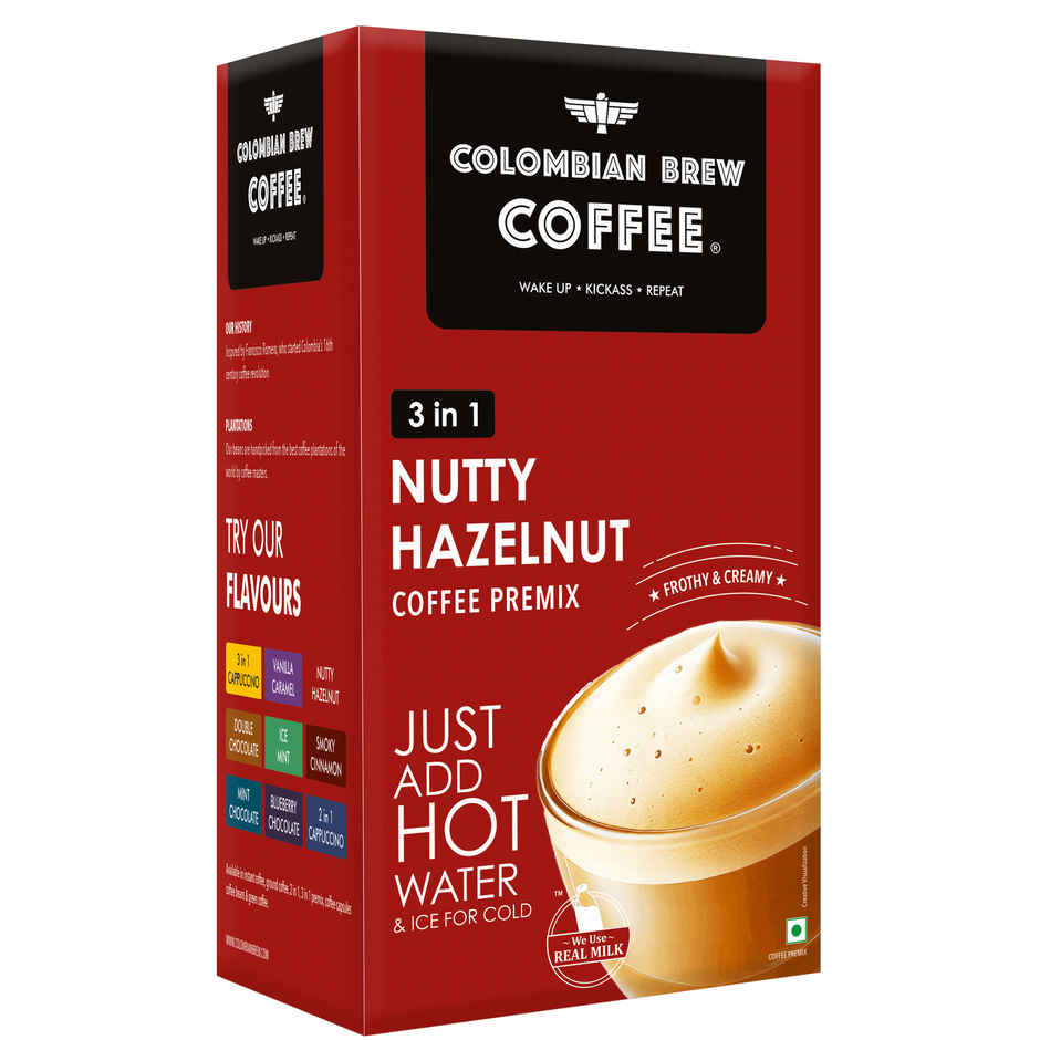Colombian Brew Hazelnut Coffee premix | 5 Sachets