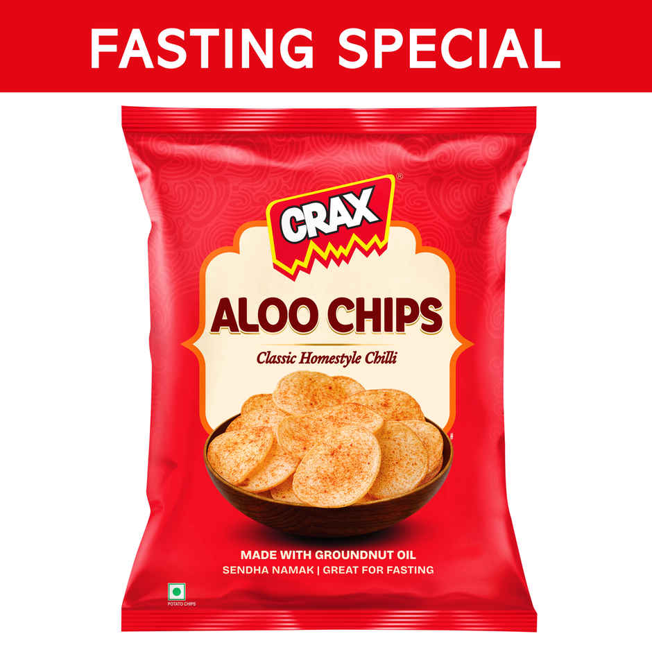 Crax Homestyle Chilli Aloo Chips | Vrat Mota Chips | Fasting Special