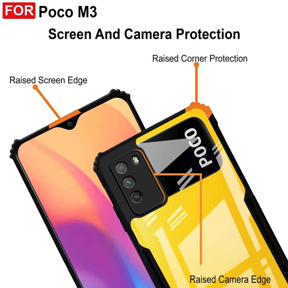Zapcase Back Cover for Poco M3 | Matte-Black