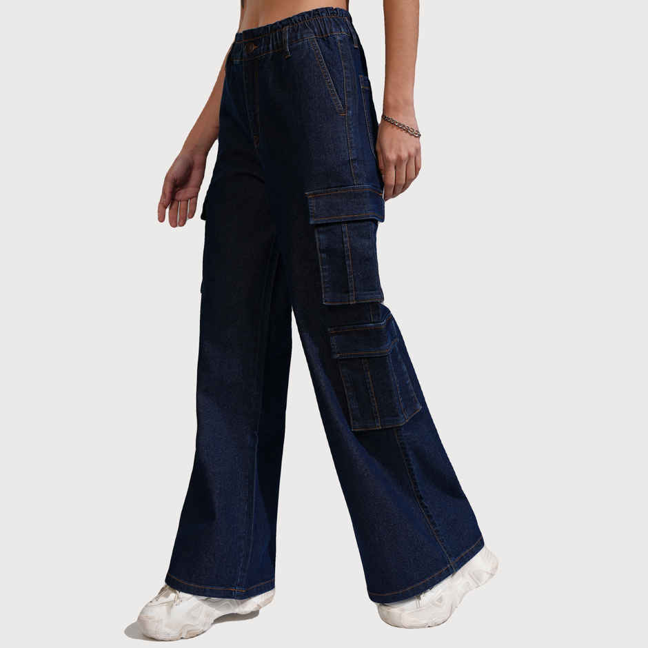 Tokyo Talkies Women's Straight Fit Cargo Jeans - 32