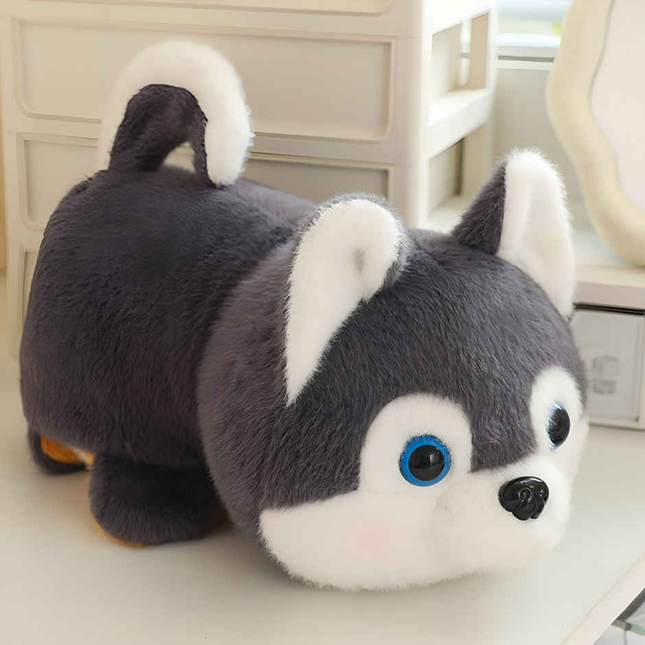 Spanker Reversible Husky Dog Soft Toy 2 in 1 Flip Plush for Kids | 19 cm