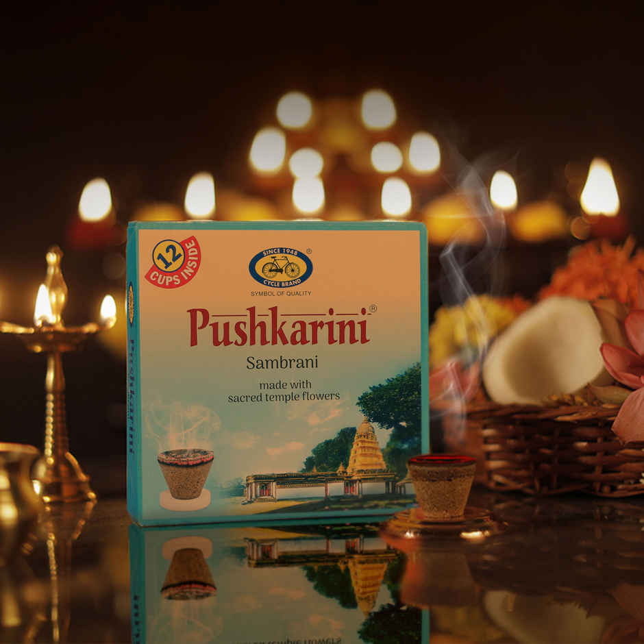 Pure Pushkarini Sambrani Cups| 12 Cups | Cycle