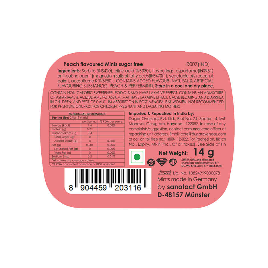 Impact Mints DC Edition Supergirl Peach