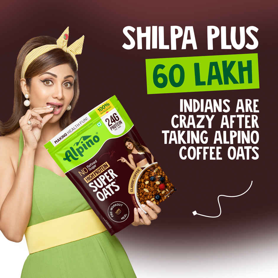 Alpino 24g High Protein Super Oats Classic Coffee with Rosemary Extract | No Refined Sugar & Salt