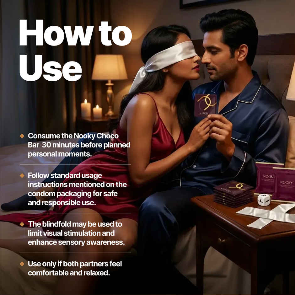 Nooky Connect 3 in 1 Condom Intimacy Kit Condoms Chocolates Satin Blindfold Couple Gift
