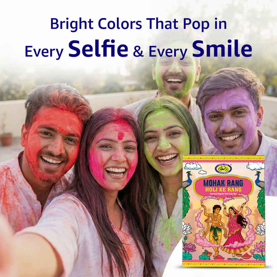 Mohak Rang Holi Ke Rang Assorted Regular Holi Colour Box | 5 x 75 g | Cycle