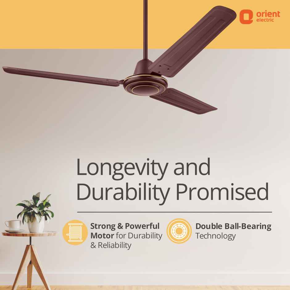 Orient Electric Apex-FX Ceiling Fan,1200mm,BEE Star Rated,Energy Efficient Fan,Rust Resistant,Brown