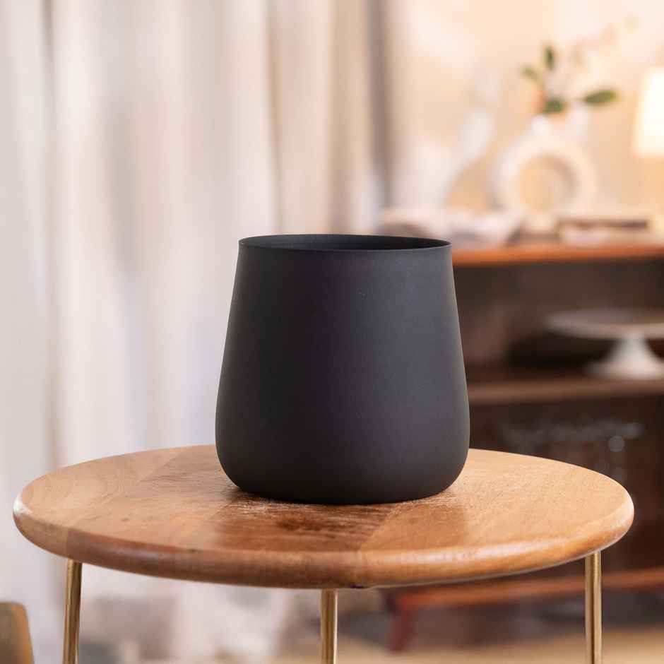 Kyari Aura Planter | 6 Inch | Pack of 1 | Black | Garden Accessory