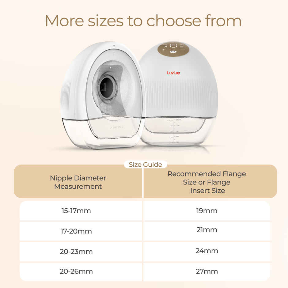 LuvLap Glory Hands Free Dual Electric Breast Pump | 24 mm Breast Shield | White