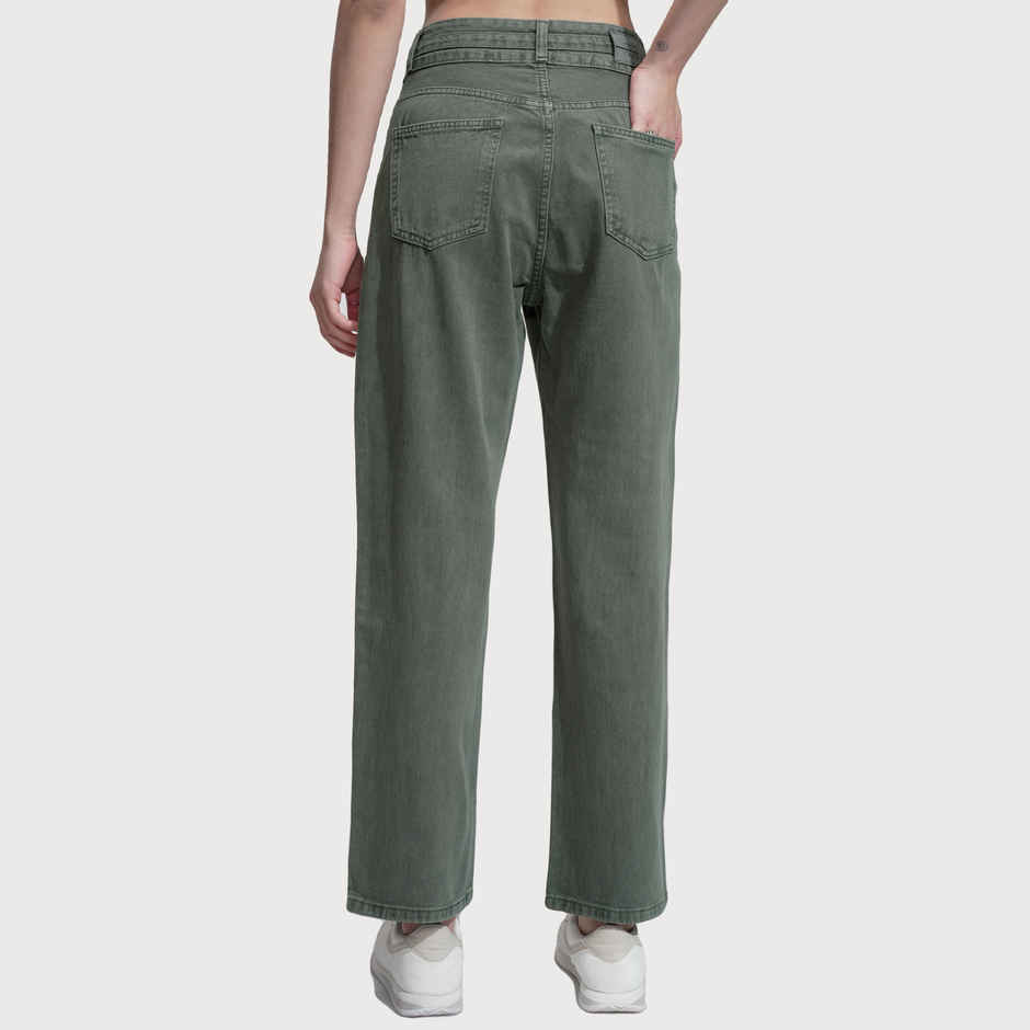 Tokyo Talkies Women's Slim Fit Stretchable Jeans | Green - S