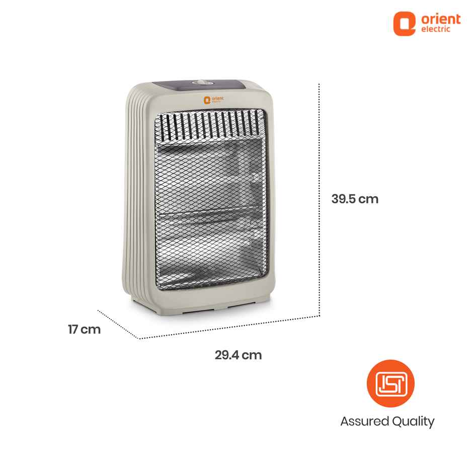 Orient Electric Stark Quartz Room Heater|800W Power|2 Heating Rods|1 Year Warranty|800 Watts| White