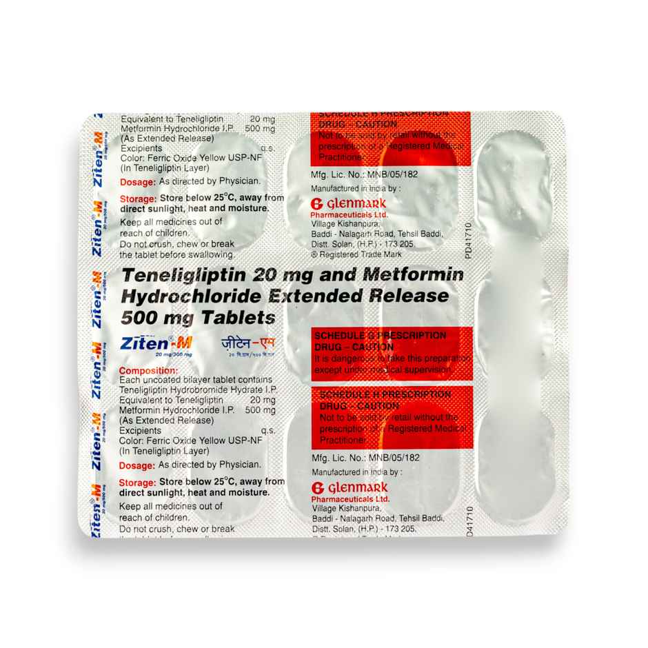 Ziten-M 20mg/500mg Tablet ER