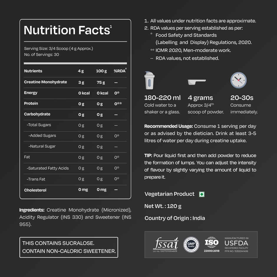 Nutrabay Gold Micronized Creatine Monohydrate Lemon