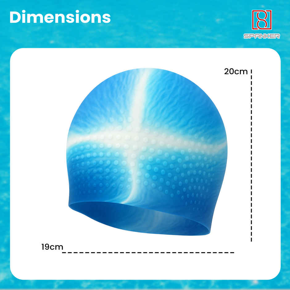 Spanker Sports Bubble Swimming Cap for Boys, Stretchable Swim Cap Kids