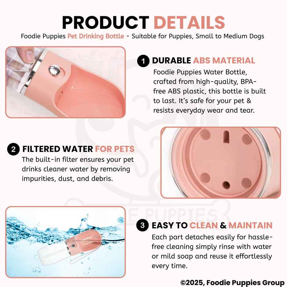 Foodie Puppies Leak-Proof Pet Water Dispenser Bottle for Dogs & Puppies | 500 ml