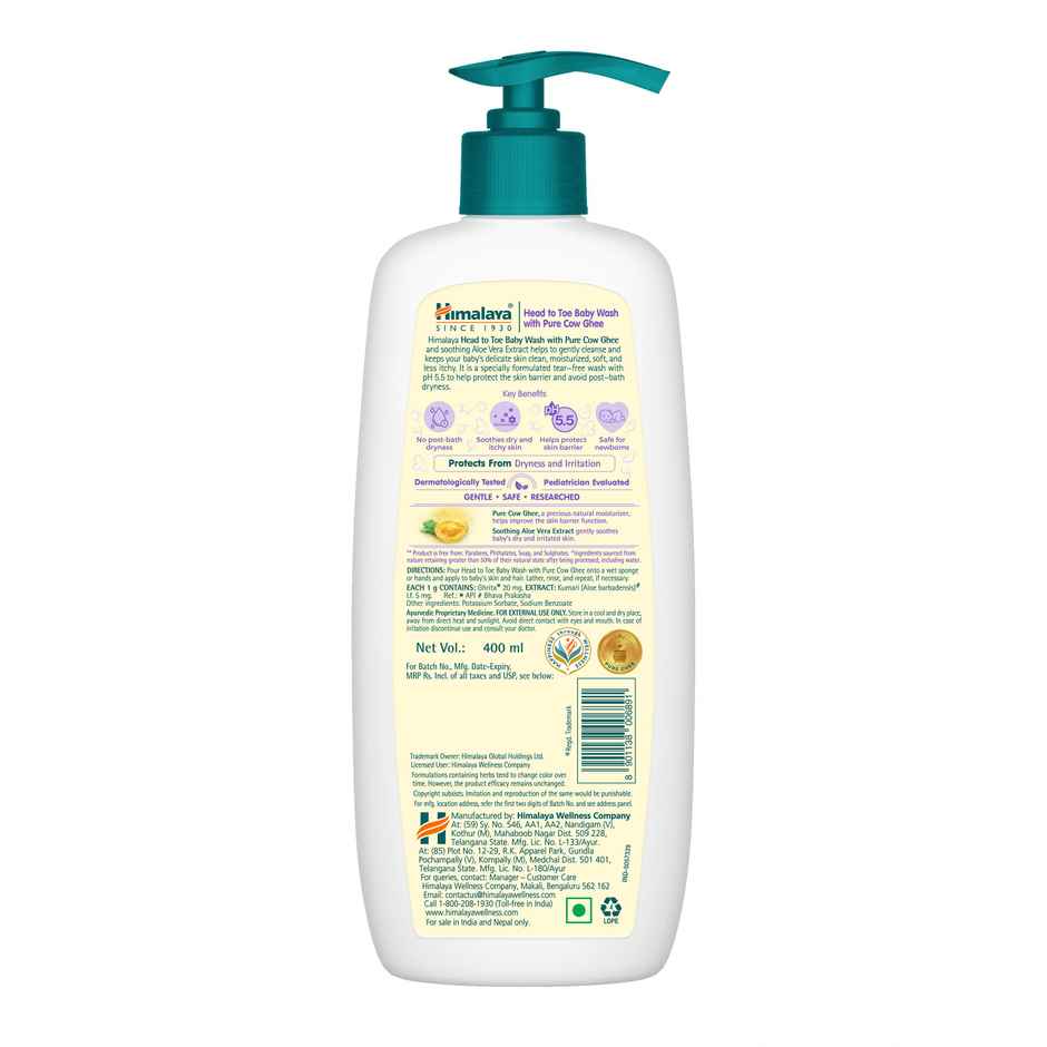 Himalaya Head To Toe Baby Wash With Pure Cow Ghee & Ph 5.5