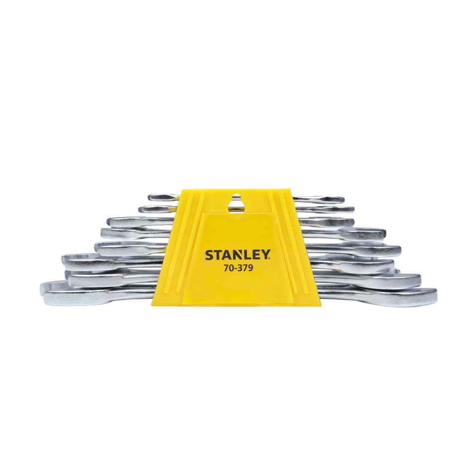 STANLEY 70-379E 8-Piece Matte Finish Chrome Vanadium Steel Double Open-End Spanner Set