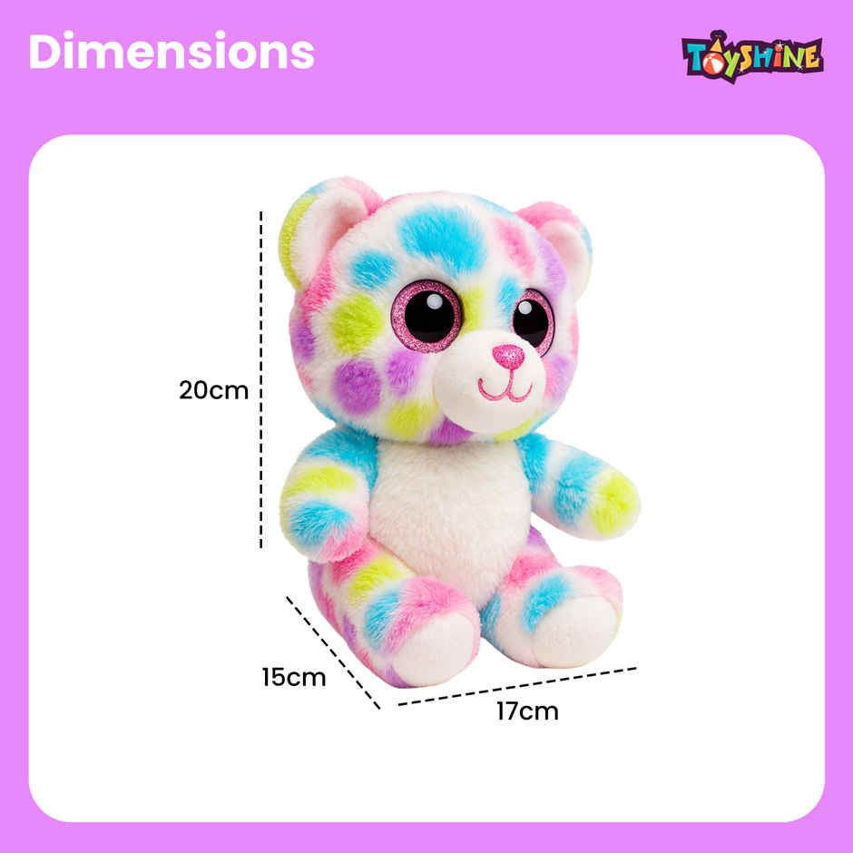 Spanker Multicolor Teddy Soft Toy Plush Bear with Glitter Eyes for Kids | 20 cm