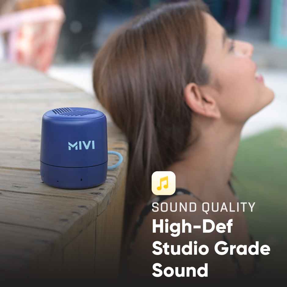 Mivi Play 5W Bluetooth Speakers Wireless with 12 Hours Playtime. Wireless Speaker Made in India with Exceptional Sound Quality, Portable and Built in Mic-Blue