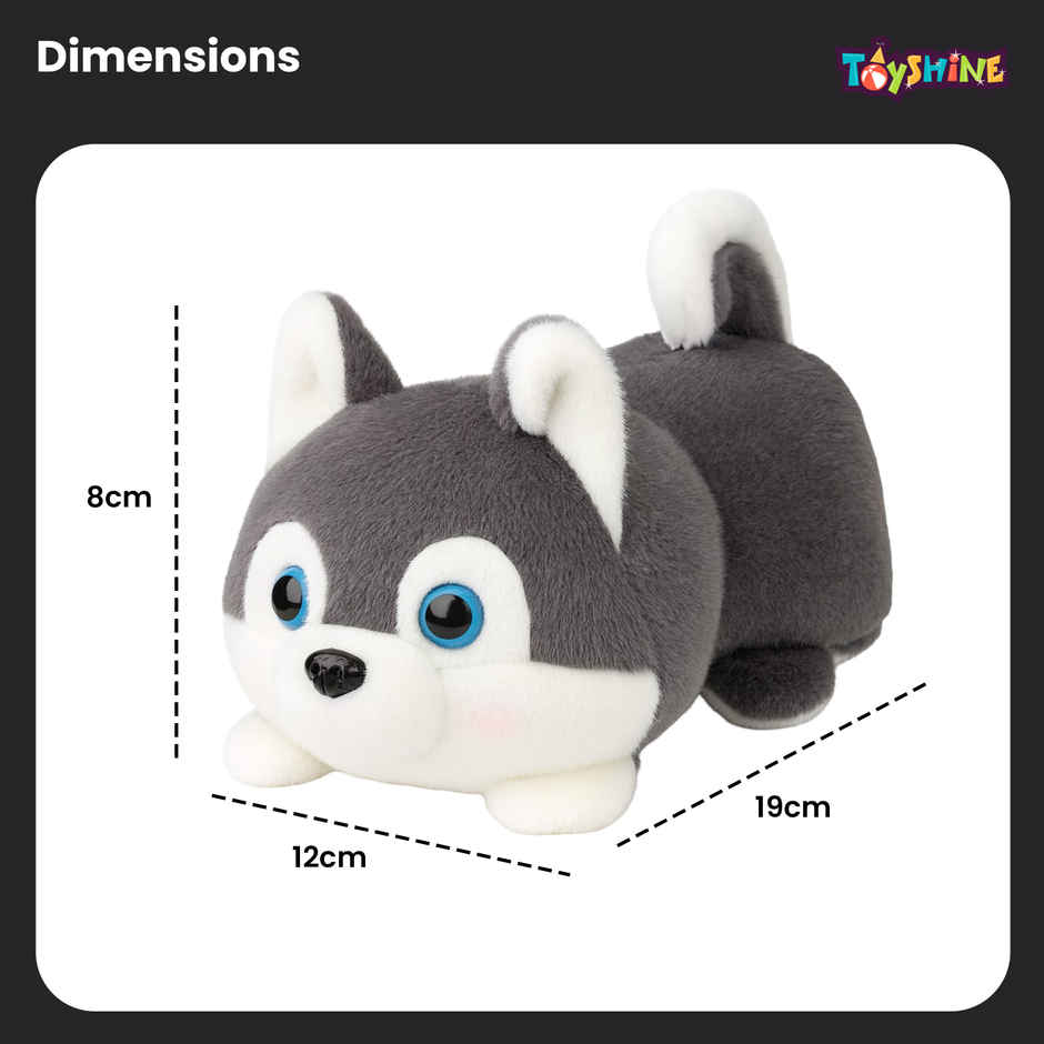 Spanker Reversible Husky Dog Soft Toy 2 in 1 Flip Plush for Kids | 19 cm