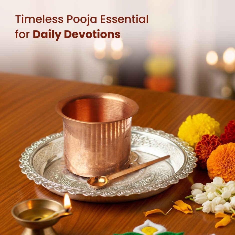 Copper Panchpatra with Spoon | Puja Utensil | Cycle