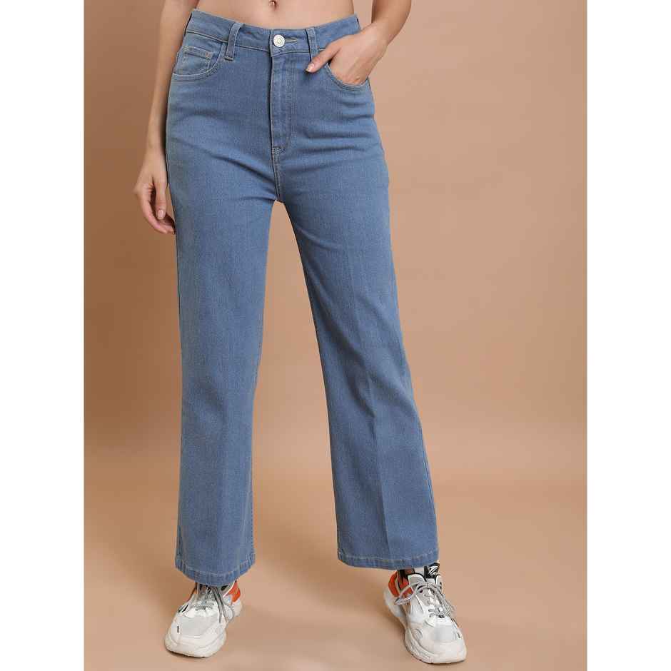 Tokyo Talkies Women's Flared Stretchable Jeans | Blue - S
