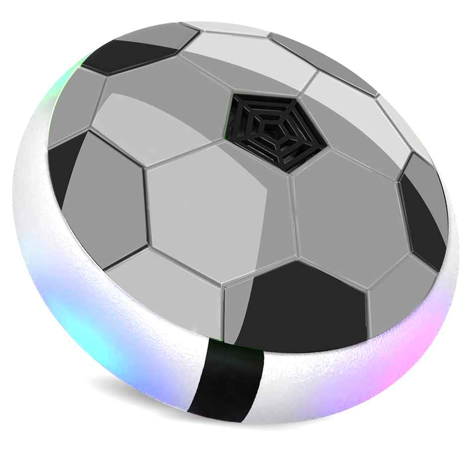 Kidsmate Hover Football with LED Lights & Foam Bumper - Indoor Soccer Toy - Grey