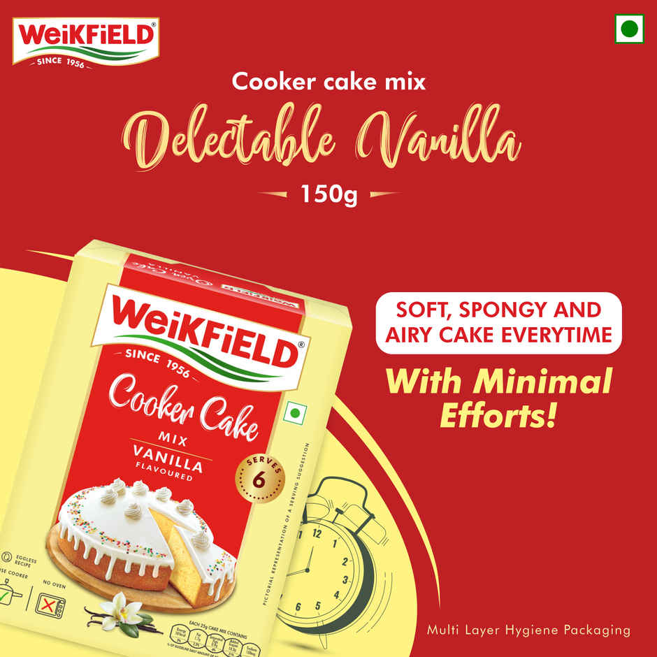 Weikfield Cooker Cake Mix Vanilla Flavoured Carton