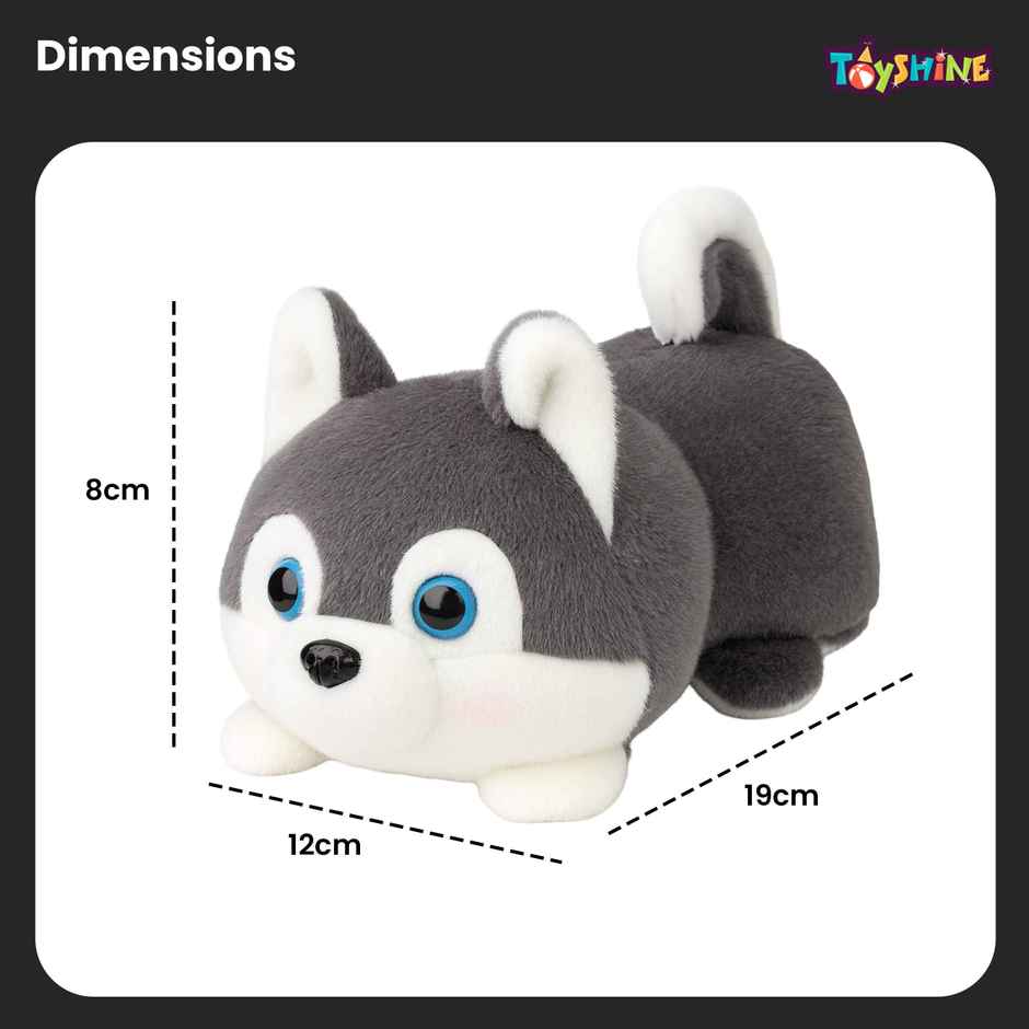Spanker Reversible Husky Dog Soft Toy 2 in 1 Flip Plush for Kids | 19 cm