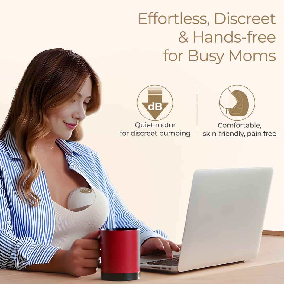 LuvLap Glory Hands Free Dual Electric Breast Pump | 24 mm Breast Shield | White