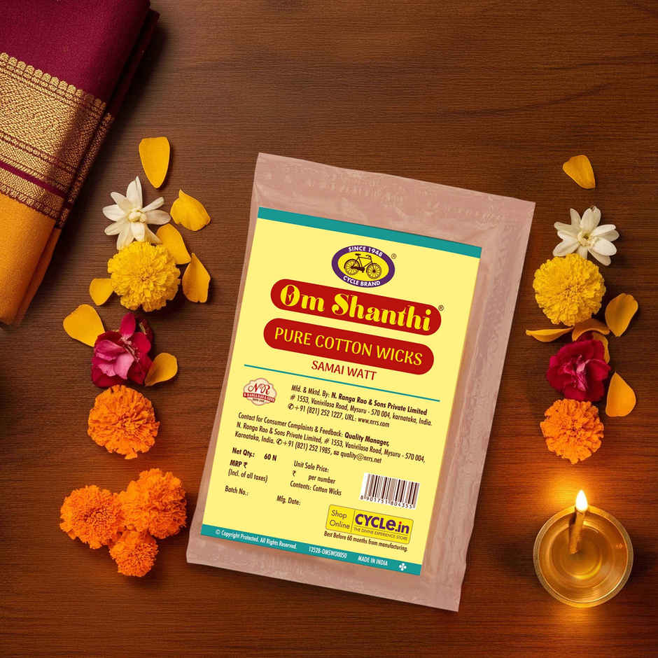 Om Shanthi Long Cotton Wicks Samai Watt | Cycle