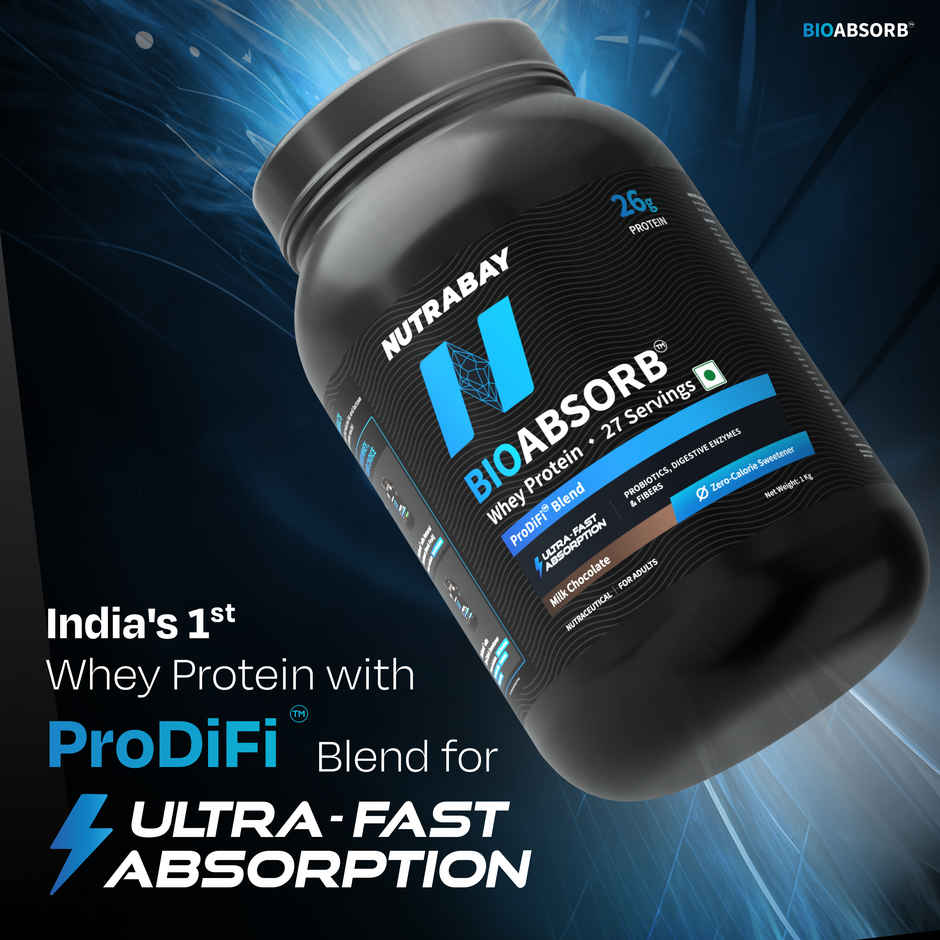 Nutrabay BioAbsorb Whey Protein Powder - Milk Chocolate