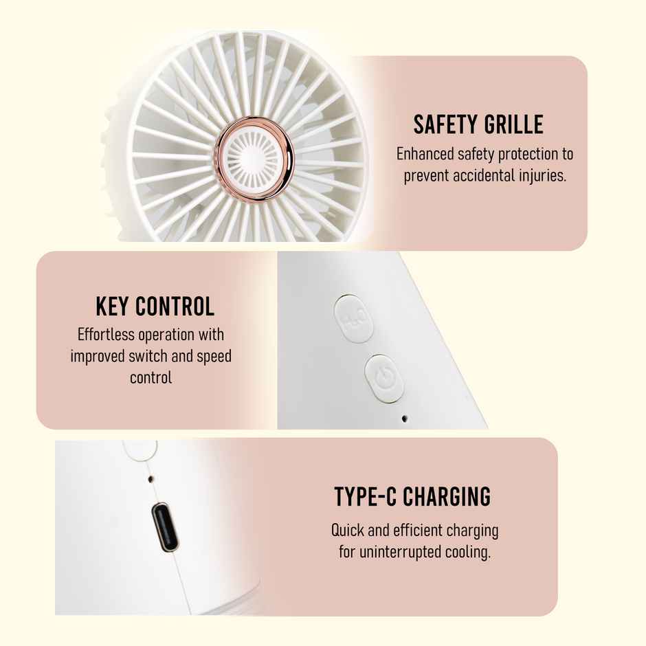 NEV Aero Mist Pro Portable Fan with Mist Function, Handheld and Desktop, 500 mAh