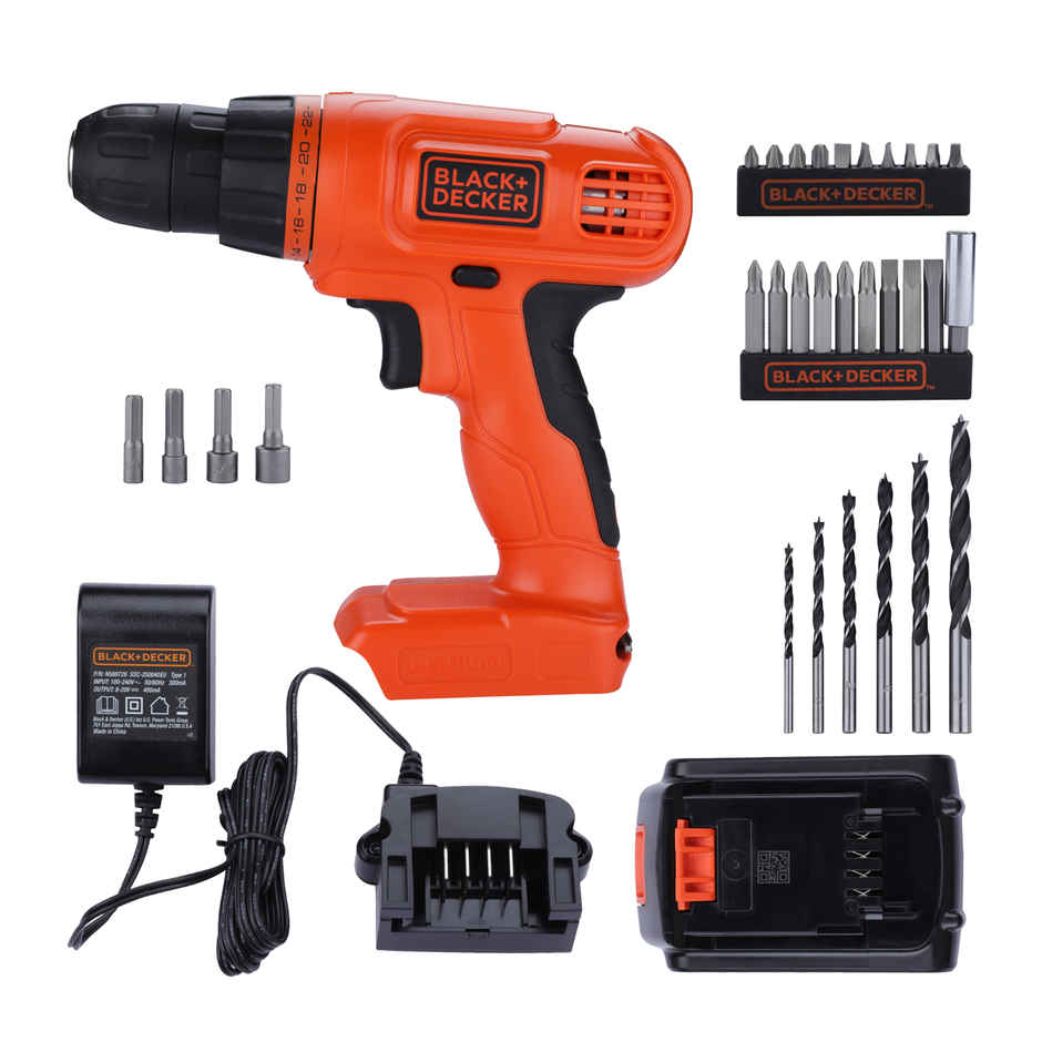 BLACK+DECKER LD120VA-IN 20V MAX POWERCONNECT Li-ion Cordless Drill/Driver + 30 Pc Kit Set, 750 RPM