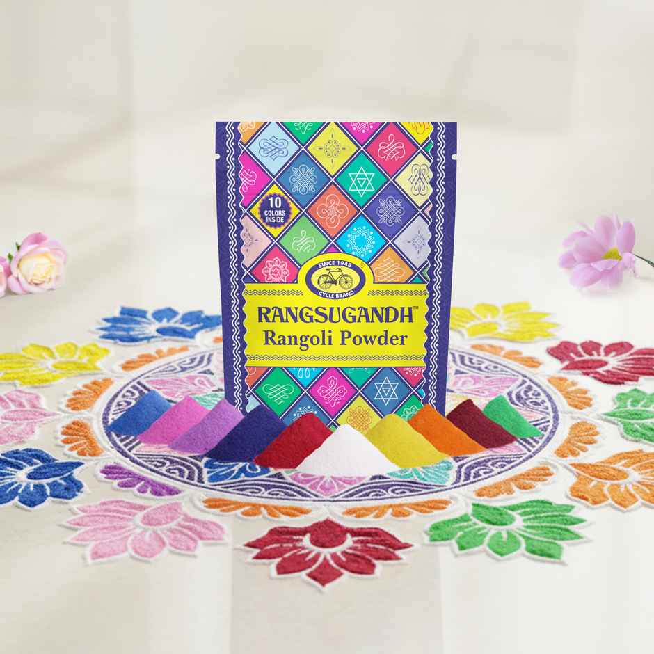 Rangoli Colour Powder Set | Rangoli Making Powder for Festivals & Home Decor | Cycle
