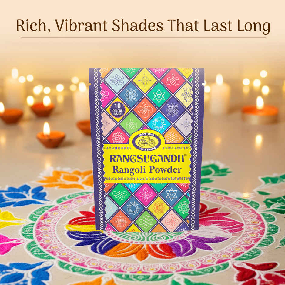 Rangoli Colour Powder Set | Rangoli Making Powder for Festivals & Home Decor | Cycle