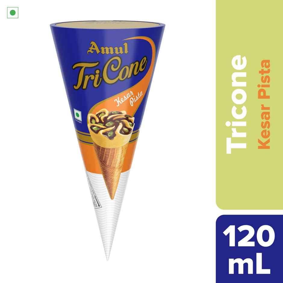 Amul Kesar Pista Tricone Ice Cream Cone