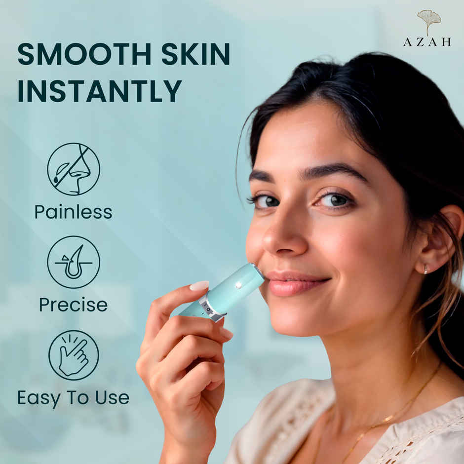 Azah Electric Mini Facial Trimmer | Painless Hair Removal for Upper Lips | Chin & Peach Fuzz