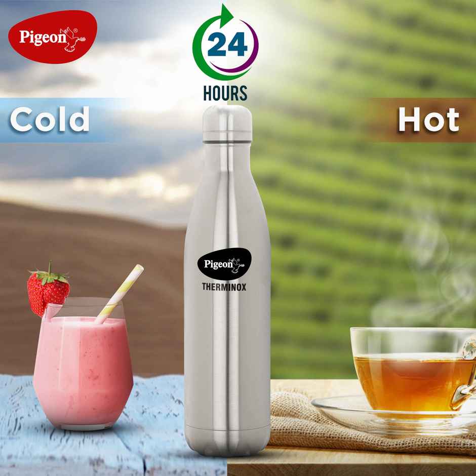 Pigeon Stainless Steel Vacuum Bottle | Silver | 1 L