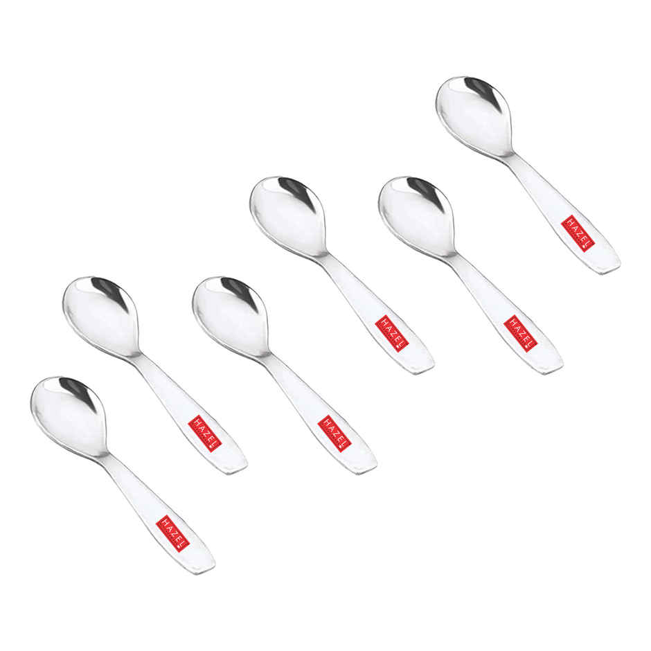 Hazel Stainless Steel Mini Spoons For Tea, Coffee, Sugar & Spices - Set Of 6