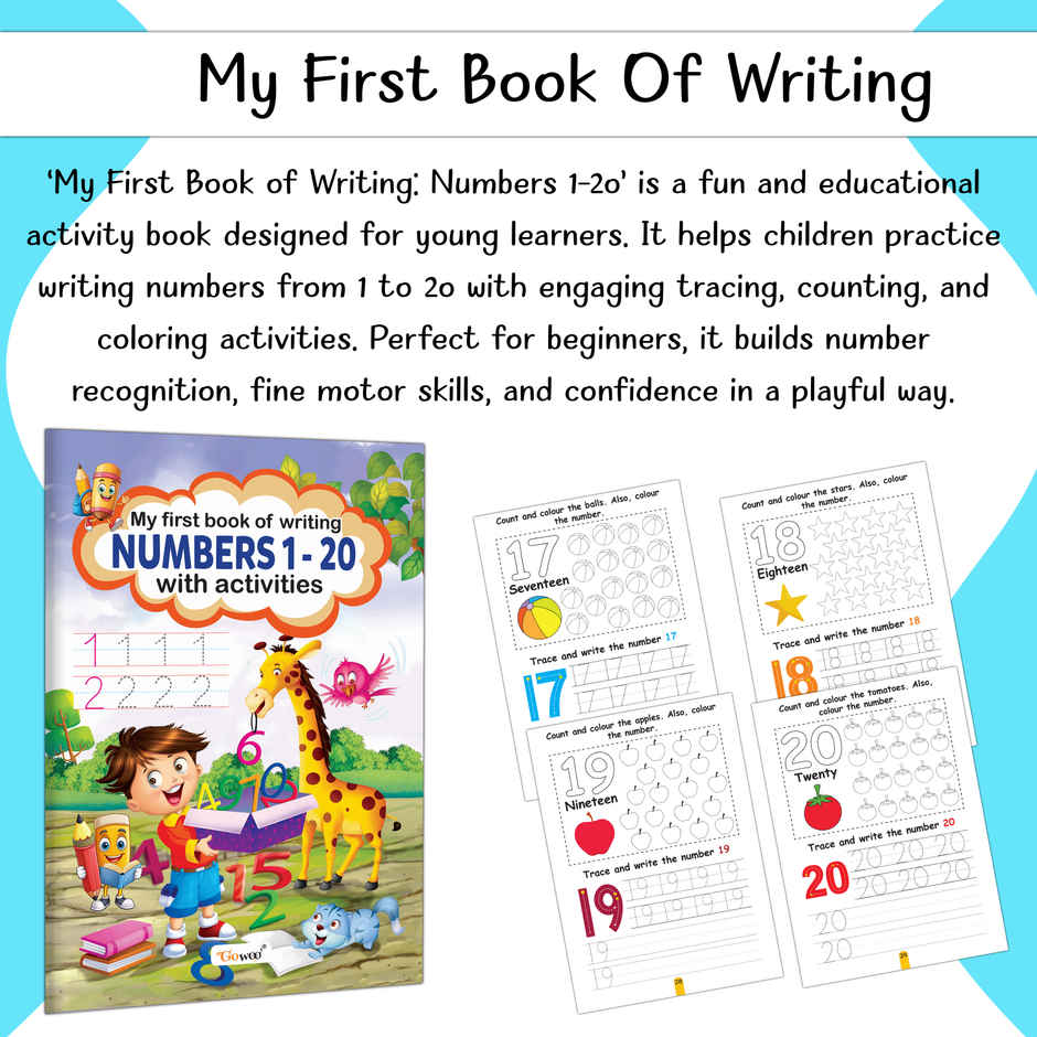 My First Book Of Writing Numbers 1-20 with Activities | Activity Workbook | Writing Practice Book