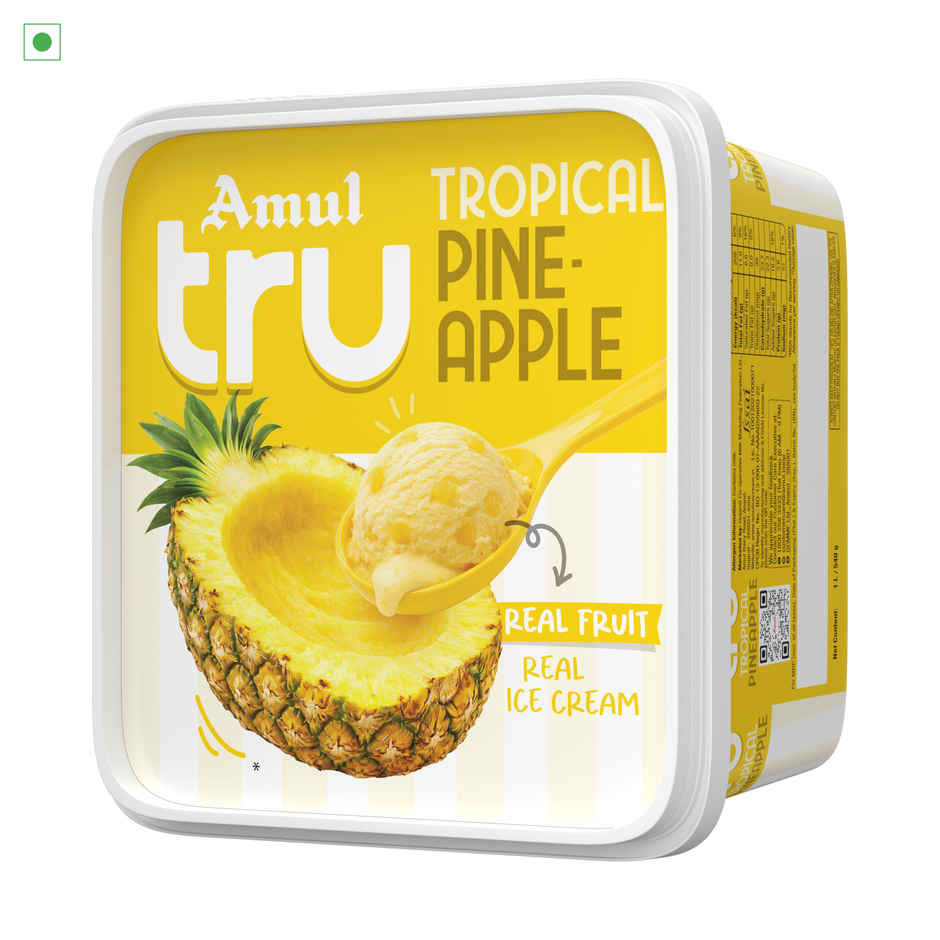 Amul Tru Tropical Pineapple Ice Cream Tub