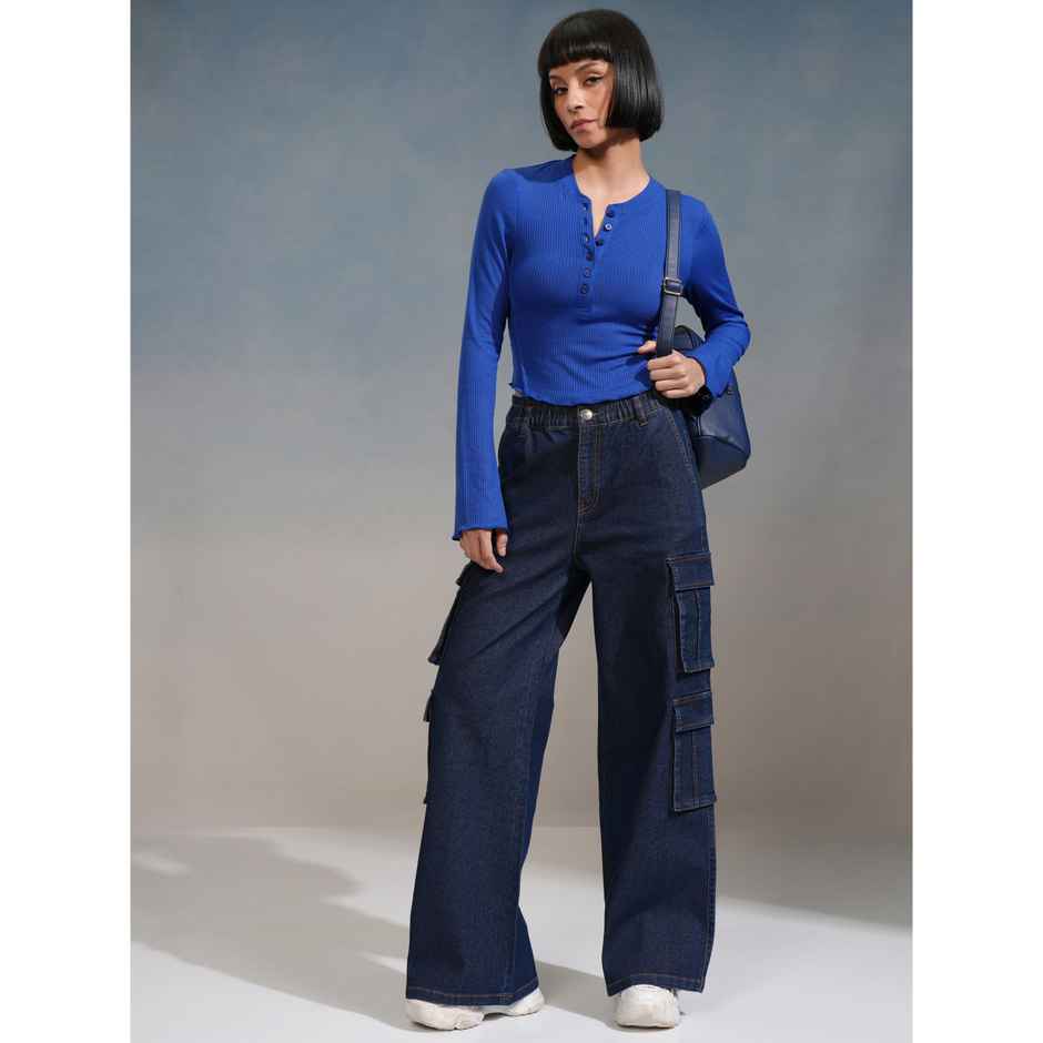 Tokyo Talkies Women's Straight Fit Cargo Jeans - 30