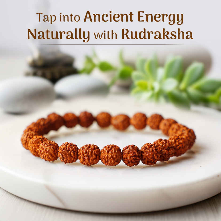 5 Mukhi Rudraksha Om Shanthi Bracelet for Spiritual Wear | Cycle Pure