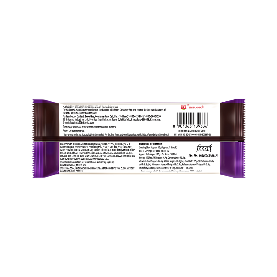 Britannia The Original Bourbon - Creme Biscuit with Chocolate | Chocolatey Indulgence in every layer