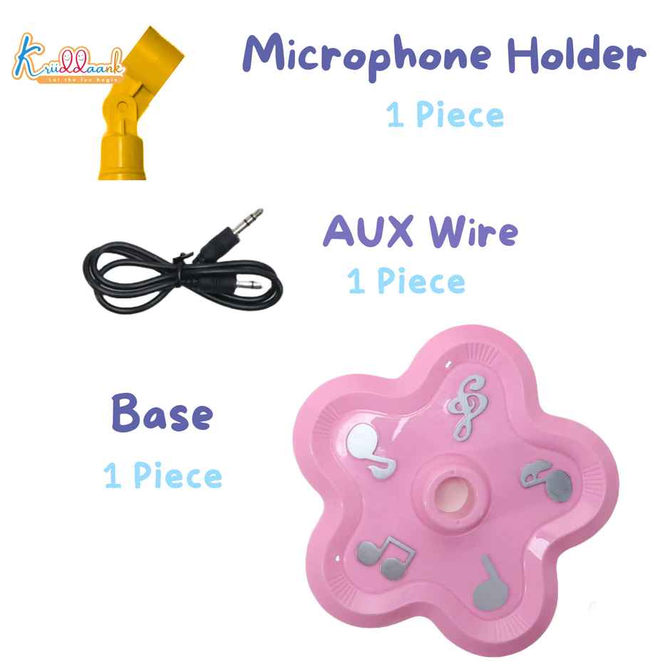 Kriiddaank Barbie Kids Microphone With Adjustable Stand MP3, Mic & Speaker Connection -106 cm