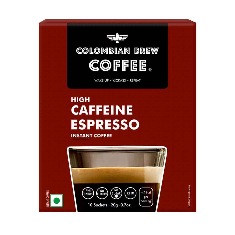Colombian Brew High Caffeine Instant Coffee | 10 Sachets