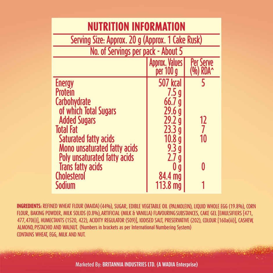 Britannia Toastea Cake Rusk